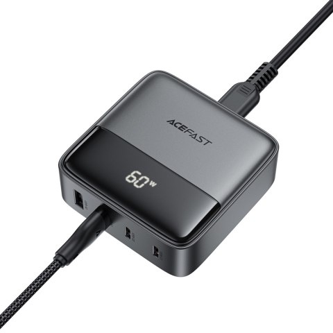 Ładowarka sieciowa stacja zasilania biurkowa Z6 GaN 2x USB-A 2x USB-C PD 65W - czarna ACEFAST