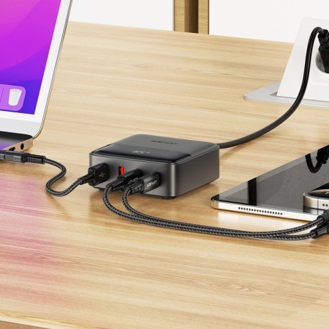 Ładowarka sieciowa stacja zasilania biurkowa Z6 GaN 2x USB-A 2x USB-C PD 65W - czarna ACEFAST