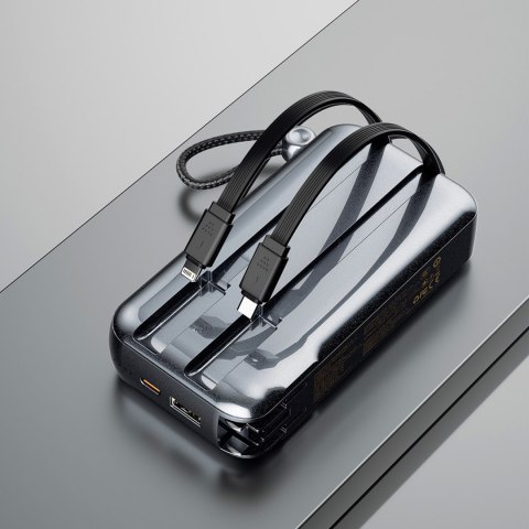 2w1 Ładowarka sieciowa UK US EU + powerbank 10000mAh USB-C USB-A - szara DUDAO