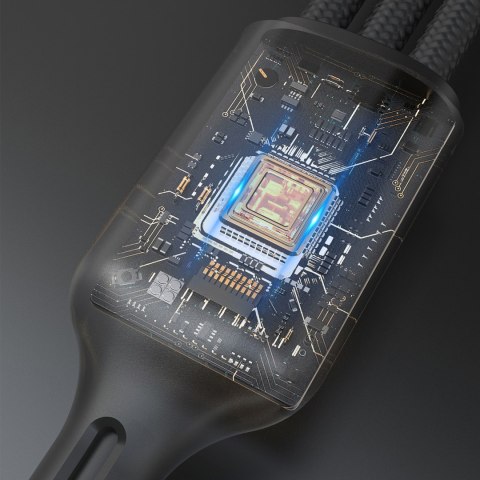 3w1 Kabel przewód USB-C - USB-C / iPhone Lightning / ładowarka do Apple Watch PD 100W 1.2m - czarny DUDAO