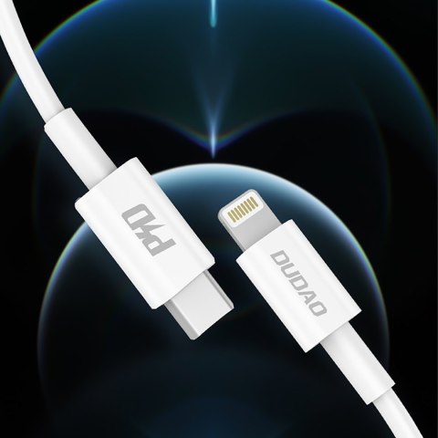 Kabel przewód L6X USB-C - iPhone Lightning PD 20W 1m - biały DUDAO