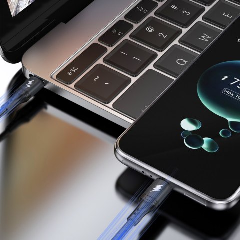 Kabel przewód z oplotem L3CC USB-C - USB-C 60W 1.2m - czarny DUDAO