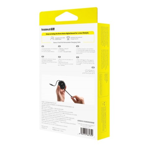 Kabel przewód zwijany Free2Pull USB-C - iPhone Lightning 20W 1m - czarny BASEUS