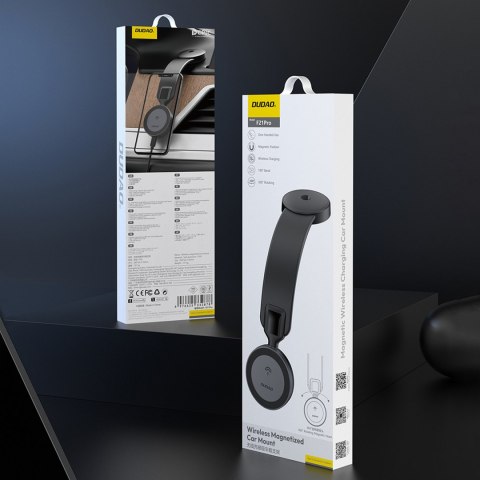 Ładowarka samochodowa 15W indukcyjna z uchwytem na telefon na kokpit MagSafe - czarna DUDAO