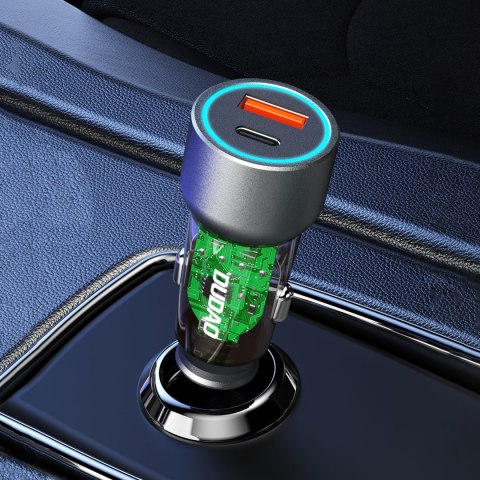 Ładowarka samochodowa R4T 30W USB-A USB-C - szara DUDAO