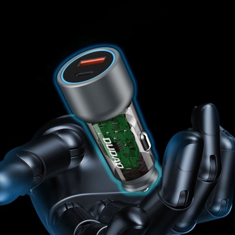 Ładowarka samochodowa R4T 30W USB-A USB-C - szara DUDAO