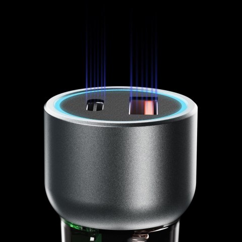 Ładowarka samochodowa R4T 30W USB-A USB-C - szara DUDAO
