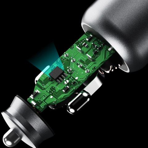Ładowarka samochodowa R4T 30W USB-A USB-C - szara DUDAO