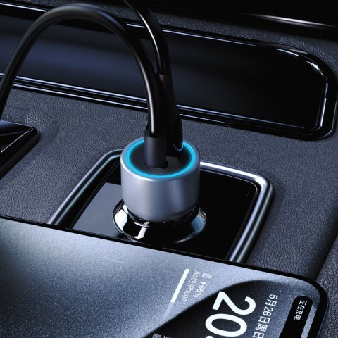 Ładowarka samochodowa R4T 30W USB-A USB-C - szara DUDAO