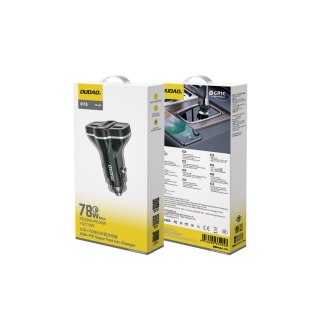 Ładowarka samochodowa R78 78W USB-C PD / 2xUSB-A QC - czarna DUDAO
