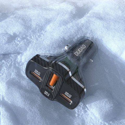 Ładowarka samochodowa R78 78W USB-C PD / 2xUSB-A QC - czarna DUDAO