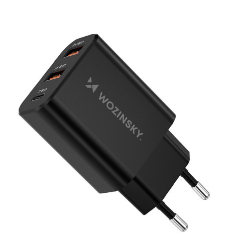 Ładowarka sieciowa 30W USB-C 2x USB-A - czarny WOZINSKY