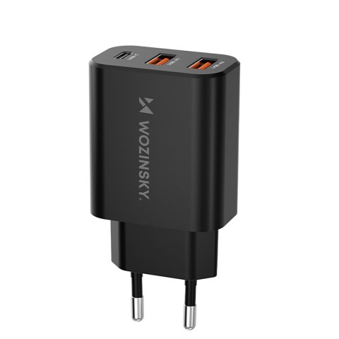 Ładowarka sieciowa 30W USB-C 2x USB-A - czarny WOZINSKY