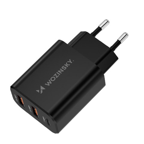 Ładowarka sieciowa 30W USB-C 2x USB-A - czarny WOZINSKY
