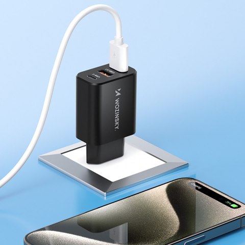 Ładowarka sieciowa 30W USB-C 2x USB-A - czarny WOZINSKY
