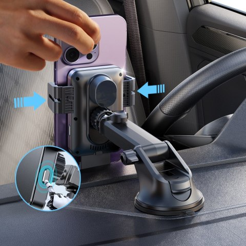 Uchwyt elektryczny z ładowarką indukcyjną 15W na deskę rozdzielczą - czarny JOYROOM