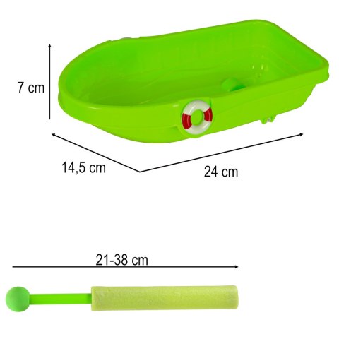 Statek łódka z akcesoriami foremkami do piasku wody foremki + sikawka strzykawka 12el. Kik Sp. z o. o. Sp. k.