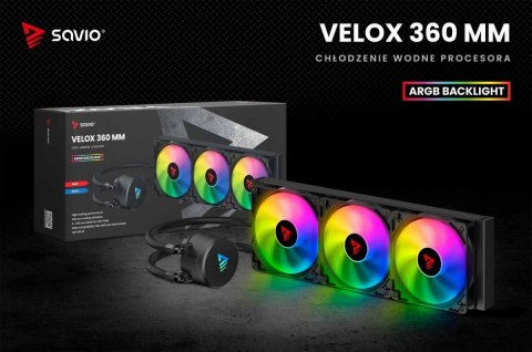 Chłodzenie wodne CPU ARGB VELOX 360mm Savio