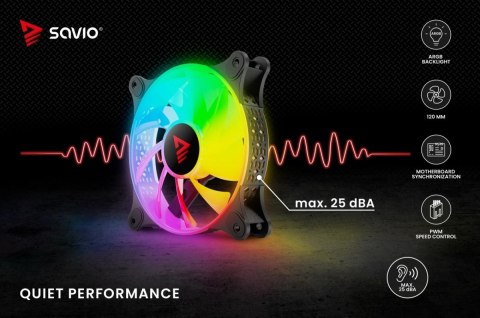 Wentylator BLAST 120mm ARGB 3-pin 5V, 4-pin 12V Savio
