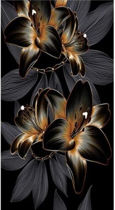 Diamentowa mozaika - Lilie Czarne I Złote Norimpex