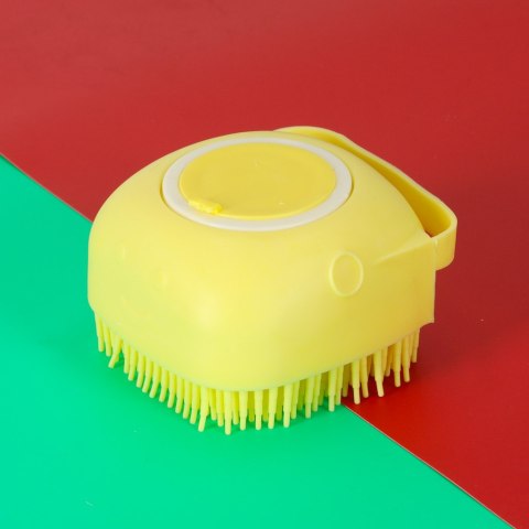 Szczotka silikonowa czyścik myjka do mycia psów kotów z dozownikiem żółta Kik Sp. z o. o. Sp. k.