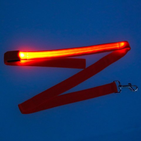 Smycz dla psa kota świecąca spacer jesień zima noc LED 1,2 m pomarańczowa Kik Sp. z o. o. Sp. k.