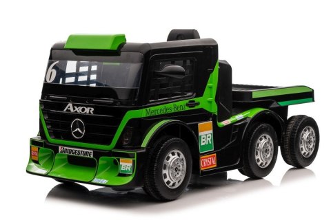 Auto Na Akumulator Ciężarówka Mercedes + Naczepa XMX622B Zielony LCD