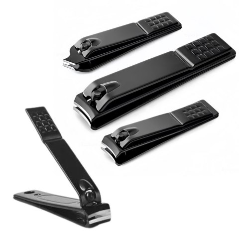 Zestaw Obcinaczek Do Paznokci 3 Sztuki Duża Mała Skośna Czarne LEAN