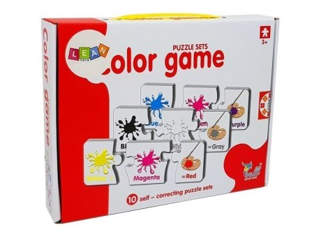 Puzzle Edukacyjne Kolory Po Angielsku 10 Połączeń LEAN TOYS