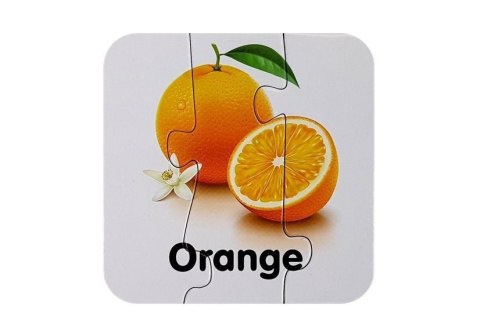Puzzle Edukacyjne Układanka Owoce 10 Połączeń Nauka Angielskiego LEAN Toys