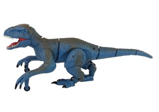Zdalnie Sterowany Dinozaur Velociraptor Dźwięk Odgłosy Ryczenia Niebieski LEAN Toys