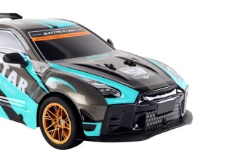 Duże Auto Sportowe Zdalnie Sterowane 1:10 Turkusowo- Czarne LEAN Toys