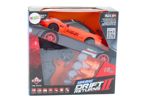 Autko Sportowe Zdalnie Sterowane R/C 1:24 Pomarańczowe Wymienne Koła LEAN Toys