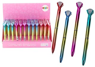 Długopis Z Diamentem W Połysku Złoto Kolorowy Niebieski Wkład 0.7mm Mix LEAN TOYS