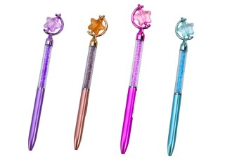 Długopis Z Gwiazdką Diamenciki Niebieski Wkład 0.7mm Mix LEAN TOYS