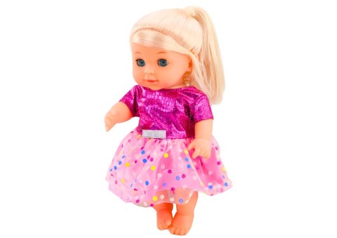 Lalka W Różowej Sukience Siusiająca Butelka Grzechotka Dźwięki LEAN Toys