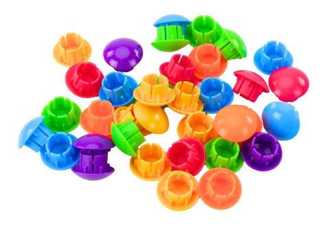 Puzzle Obrazkowe Kolorowe Przyciski Do Uzupełniania 12 Obrazków LEAN Toys