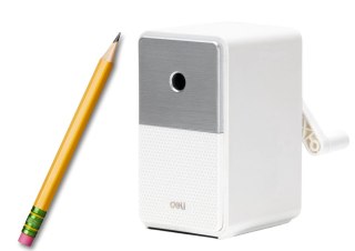 Strugaczka Na Korbkę Z Pojemnikiem Regulacja Ostrza Biała LEAN