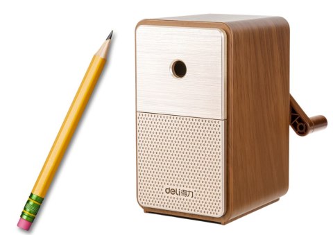 Strugaczka Na Korbkę Z Pojemnikiem Regulacja Ostrza Brązowa LEAN