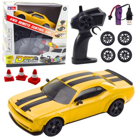Auto Sportowe Do Driftu Wymienne Koła Zdalnie Sterowany RC 4WD Żółte Sport LEAN Toys