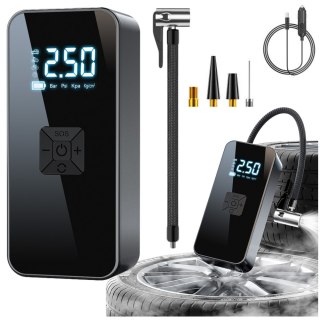 Elektryczny Mini Kompresor Przenośny Latarka LED 3 Końcówki LEAN