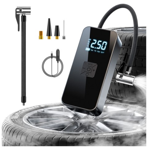 Elektryczny Mini Kompresor Przenośny Latarka LED 3 Końcówki LEAN