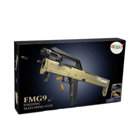 Karabin Składany FMG9 Strzałki Piankowe Łuski Latarka Broń LEAN Toys