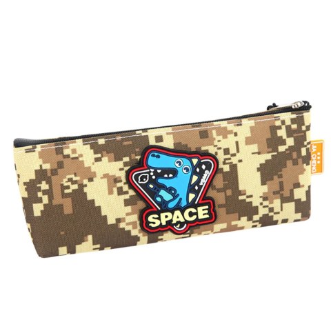 Piórnik Przybornik Kosmiczny Dinozaur Piksele Khaki 20x8cm LEAN