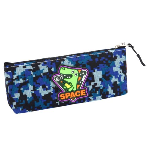 Piórnik Przybornik Kosmiczny Dinozaur Piksele Niebieski 20x8cm LEAN