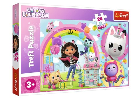 Puzzle - 24 Maxi - Wesoła Gabi - Koci Domek Gabi - Trefl 14353 Trefl Puzzle