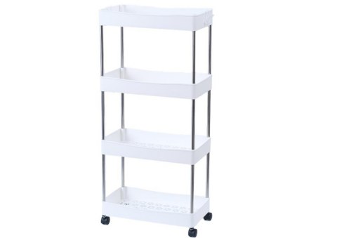 Regał Mobilny 3 Półki Biały na Kółkach LEAN