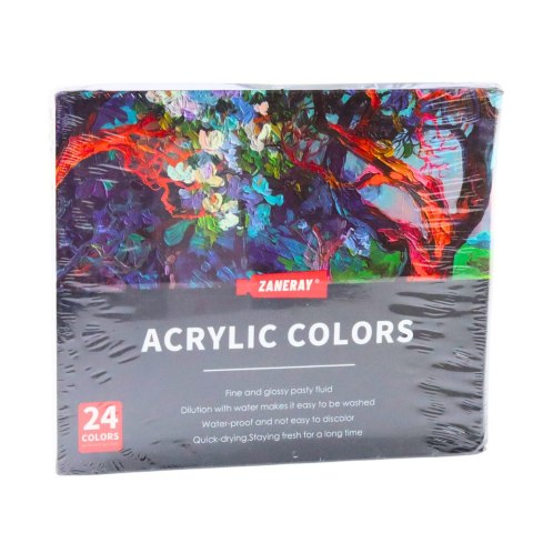 Zestaw Farby Akrylowe Artystyczne W Tubkach Bogato Pigmentowane 24 szt 12ml LEAN
