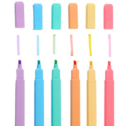 Zestaw Zakreślaczy Pisaki Flamastry Kolorowe Biurowe Szkolne 6 szt LEAN