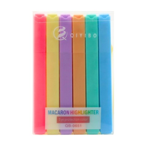 Zestaw Zakreślaczy Pisaki Flamastry Kolorowe Biurowe Szkolne 6 szt LEAN